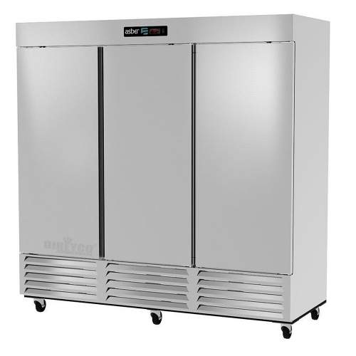 Refrigerador Asber ARR-72-H HC Triple Puerta Solida Acero Inoxidable