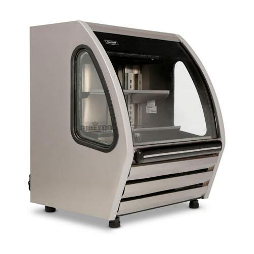 Vitrina Imbera BHS-100-I Cremera Acero Inoxidable Cristal Curvo